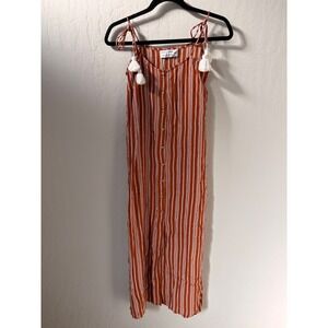 Faithfull the Brand x Anthropologie Arrieta Dress Small Striped Tassel Boho Maxi